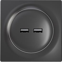 FIBARO Socket-Outlet 2X Usb Black (FGWU-021-8)