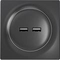 FIBARO Socket-Outlet 2X Usb Black