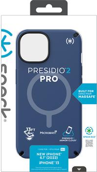 SPECK Presidio 2 Pro - Baksidedeksel for mobiltelefon MagSafe-samsvar - svart, hvit, kystblå - for Apple iPhone 14 (150057-9974)