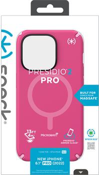 SPECK Presidio 2 Pro - Baksidedeksel for mobiltelefon MagSafe-samsvar - hvit, blomsterrosa,  digitalrosa - for Apple iPhone 14 Pro (150144-3067)