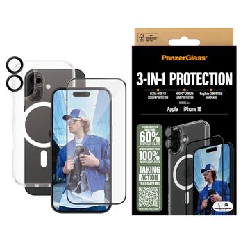 PanzerGlass 3-IN-1 PROTECTION BUNDLE IPHONE 16 6.1INCH ACCS (B1291+2861+1283)