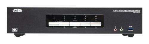 ATEN N KVMP CS1924ATC - KVM / audio / USB switch - 4K, DisplayPort,  USB 3.0 - 4 x KVM / audio / USB - 1 local user - desktop (CS1924ATC)