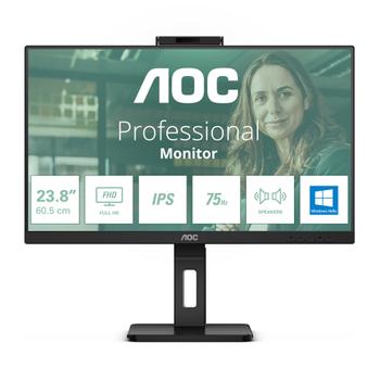AOC C Pro-line 24P3CW - LED monitor - 24" (23.8" viewable) - 1920 x 1080 Full HD (1080p) @ 75 Hz - IPS - 300 cd/m² - 1000:1 - 4 ms - HDMI, 2xDisplayPort,  USB-C - speakers - black (24P3CW)