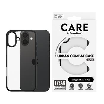 PanzerGlass CARE iPhone 16 Plus Urban Combat skal (transparent) Smal men stark, MagSafe-kompatibel,  tillverkad av återvunnet material (1363)
