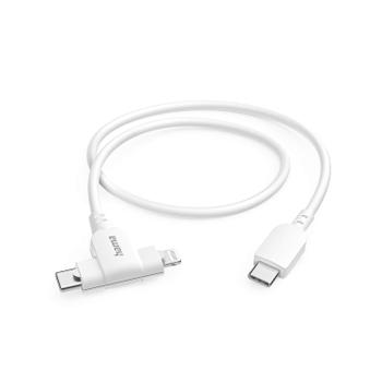 HAMA Charging Cable USB-C to USB-C or Lightning 1.5m White (00201722)
