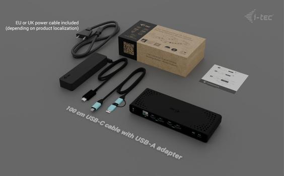 I-TEC UNIVERSAL DUAL 4K DOCK PD 85W INCL. USB-C CHARGER 100W ACCS (CADUA4KDOCKPDB100)