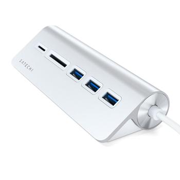 SATECHI USB-C Aluminum USB Hub & Card Reader - Silver (ST-TCHCRS)