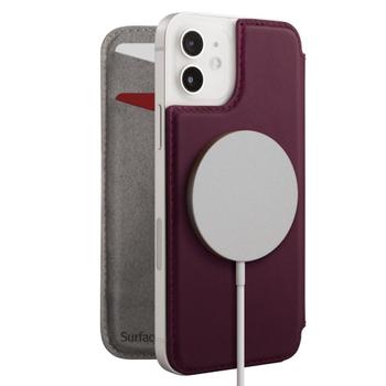 TWELVESOUTH Twelve South SurfacePad for iPhone 12 Mini ? Ultra-slim MagSafe leather wallet cover for iPhone 12 Mini - Plum Plum (12-2043)