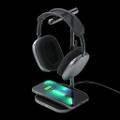 SATECHI 2-in-1 Headphone Stand With Wireless Charger Svart