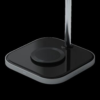 SATECHI 2-i-1 hodetelefonstativ med tr?dl?s lader Svart (ST-UCHSMCM)