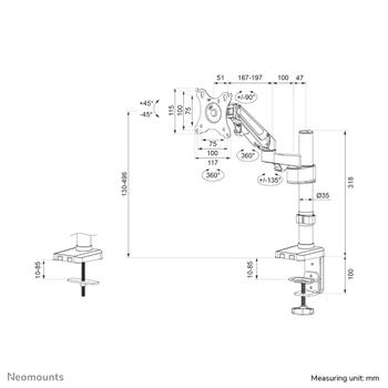 NEOMOUNTS DS70-750BL1 full motion desk (DS70-750BL1)