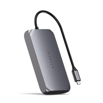 SATECHI USB-C M1 Multimedia Adapter (grå) 1xUSB-C PD85W, 2xUSB-A, 1xUSB-C, 2xHDMI (ST-UCM1HM)