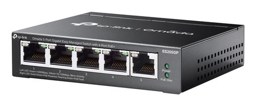 TP-LINK ES205GP New Omada 5-Port Gigabit Easy Managed Switch with 4-Port PoE+ 5x 10/ 100/ 1000Mbps RJ45 ports (4x 802.3at/ af-compliant PoE+) 65W Power Budget,  with up to 30W for each PoE port* Easy to Use: Sup (ES205GP)