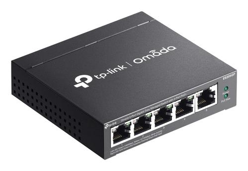 TP-LINK ES205GP New Omada 5-Port Gigabit Easy Managed Switch with 4-Port PoE+ 5x 10/ 100/ 1000Mbps RJ45 ports (4x 802.3at/ af-compliant PoE+) 65W Power Budget,  with up to 30W for each PoE port* Easy to Use: Sup (ES205GP)