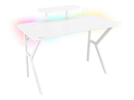 GENESIS Gaming Tisch HOLM 320 RGB weiÃ? (120cm x 75cm) (NDS-1802)