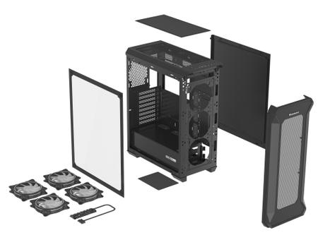 GENESIS IRID 505 ARGB Pc case, Midi tower, 2xUSB 3.0, 2xUSB 2.0, 2x Jack, Black (NPC-1518)