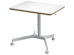 LEITZ Ergo Hev-Senk Skrivebord, pneumatisk høydejustering 75-114 cm Passer til alle størrelser og behov, 4 stk. 360° låsbare hjul for mobilitet