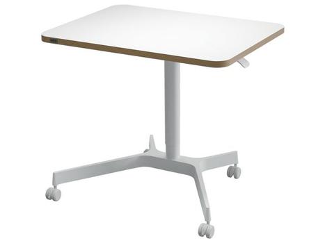 LEITZ Ergo Hev-Senk Skrivebord,  pneumatisk høydejustering 75-114 cm Passer til alle størrelser og behov, 4 stk. 360° låsbare hjul for mobilitet (65360001)