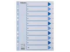 ESSELTE Register ESSELTE A4 plast 1-10 blå/hvit