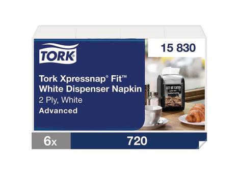 TORK 15830 Xpressnap Fit servietter N14 hvid 720stk (15830*6)