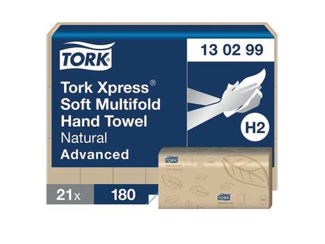 TORK 130299 Xpress Soft håndklædeark 2lags H2 natur (130299)