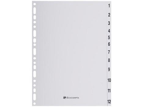 EXACOMPTA Register EXACOMPTA FOREVER A4 1-12 grå (1912E)