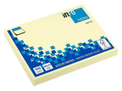 info Notatblokk INFO 100X75mm Power gul (5657-01*12)