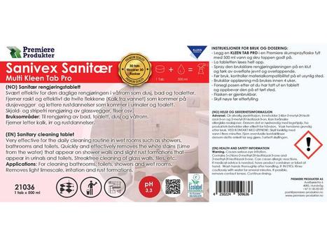 KLEEN PURGATIS Etikett Kleen Sanivex til sprayflaske (21036-1)