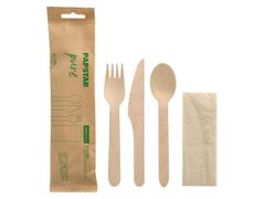 PAPSTAR Bestikkpose PURE 3 deler m/serviett (50)
