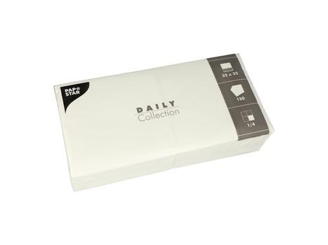 PAPSTAR Serviett DAILY 2L 32x32cm hvit (150) (89636)
