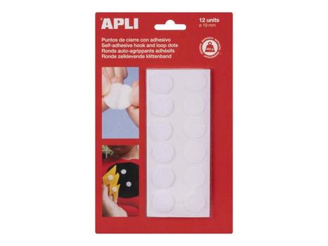 APLI Borrelås APLI m.lim rund Ø19mm hvit (12) (13659)