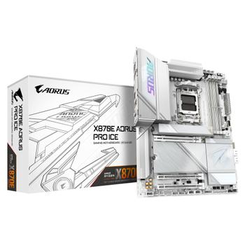 Gigabyte X870E AORUS PRO ICE ATX, AM5, DDR5, 3x M.2 PCIe 5.0, 2x USB4, 2.5GbE LAN, Wi-Fi 7 320MHz (802.11be) (X870E AORUS PRO ICE)