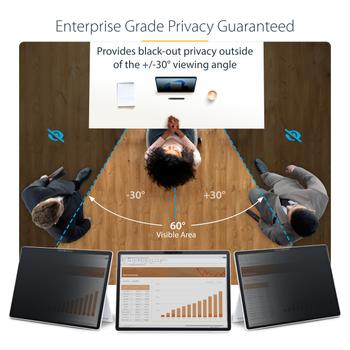 STARTECH 4-Way Privacy Screen For 13inch Surface Pro 8/9/X Laptop Portrait/ Landscape Touch-Enabled +/- 30 Deg. View (13SP-PRIVACY-SCREEN)