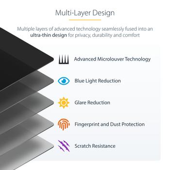 STARTECH 4-Way Privacy Screen For 13inch Surface Pro 8/9/X Laptop Portrait/ Landscape Touch-Enabled +/- 30 Deg. View (13SP-PRIVACY-SCREEN)