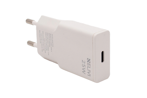 Elivi Solaris Vegglader USB-C 25W PD3.0 , QC3.0 , AFC , PPS , SuperSlim (ELV-USBC-25W-S)