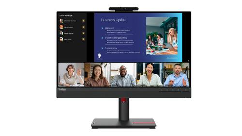 LENOVO ThinkVision T24v-30 - LED-monitor - 24" (23.8" zichtbaar) - 1920 x 1080 Full HD (1080p) @ 75 Hz - IPS - 250 cd/m˛ - 1000:1 - 4 ms - HDMI, VGA, DisplayPort - luidsprekers - ravenzwart (63D8MAT3EU)