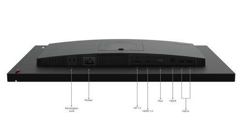 LENOVO ThinkVision T24v-30 - LED-monitor - 24" (23.8" zichtbaar) - 1920 x 1080 Full HD (1080p) @ 75 Hz - IPS - 250 cd/m˛ - 1000:1 - 4 ms - HDMI, VGA, DisplayPort - luidsprekers - ravenzwart (63D8MAT3EU)