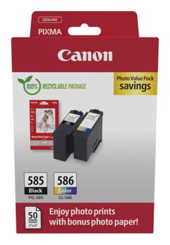CANON PG-585/ CL-586 PHOTO VALUE 4X6 PHOT PAPER(GP-501 50SH+BLK/ CL CA SUPL (6205C004)