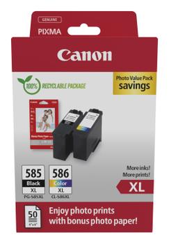 CANON PG-585XL/ CL-586XL PHOTO VALUE 4X6 PHOT PAPER(GP-501 50SHEETS) SUPL (6204C005)