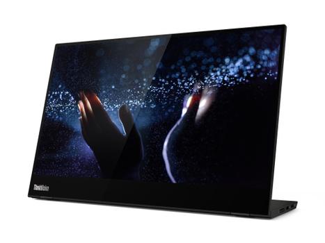 LENOVO ThinkVision M14t - LED monitor - 14" - portable - touchscreen - 1920 x 1080 Full HD (1080p) @ 60 Hz - 300 cd/m² - 700:1 - 6 ms - 2xUSB-C - raven black (62A3UAT1WL)