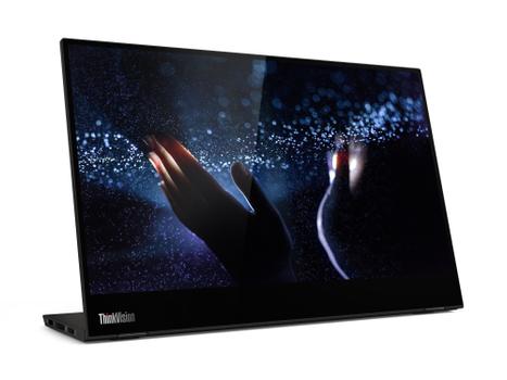 LENOVO ThinkVision M14t - LED monitor - 14" - portable - touchscreen - 1920 x 1080 Full HD (1080p) @ 60 Hz - 300 cd/m² - 700:1 - 6 ms - 2xUSB-C - raven black (62A3UAT1WL)