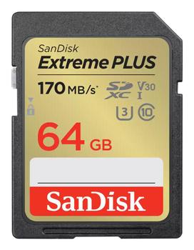 SANDISK Extreme PLUS 64GB SDXC 170MB/s UHS-I C10 (SDSDXW2-064G-GNCIN)