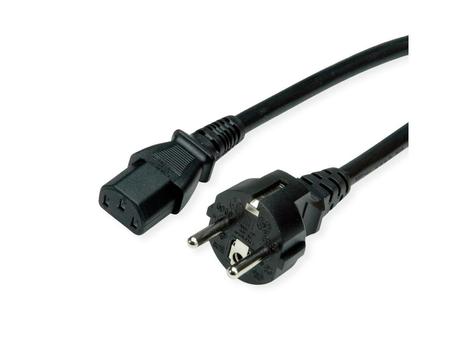VALUE Power Cable 3P GER + IEC C13, straight, 0.6m (19.99.1023)