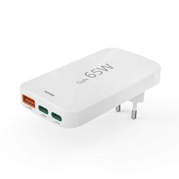 HAMA Charger 2x USB-C 1x USB-A Flat PD 65W White (00201976)