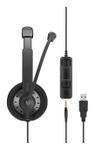 EPOS SC 75 USB MS - Headset - on-ear - wired - USB, 3.5 mm jack - black (1000635)