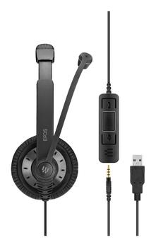 EPOS SC 75 USB MS - Headset - on-ear - wired - USB, 3.5 mm jack - black (1000635)