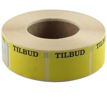WhiteLabel Rabatetiket TILBUD 25x35mm gul 1000stk (035489-025035)