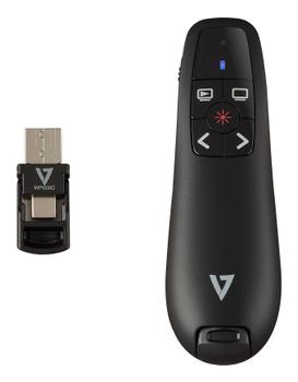V7 WIRELESS PRESENTER DUAL USB-C/A 2.4GHZ RF RED LASER POINTER ACCS (WP500C)