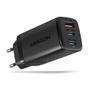 AXAGON ACU‑DPQ65 GaN Wandladegerät 65 W, 3‑Port (1× USB‑A + 2× USB‑C), PD3.0 / QC4+ / PPS / Apple