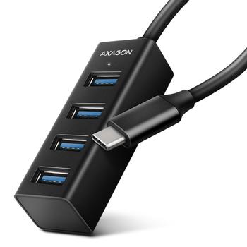 AXAGON HUE-M1C 4x USB 3.2 Gen 1 MINI hub, metal, 20cm USB-C Kabel (HUE-M1C)